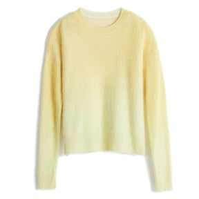 100% cashmere sweater brushed round neck pullover