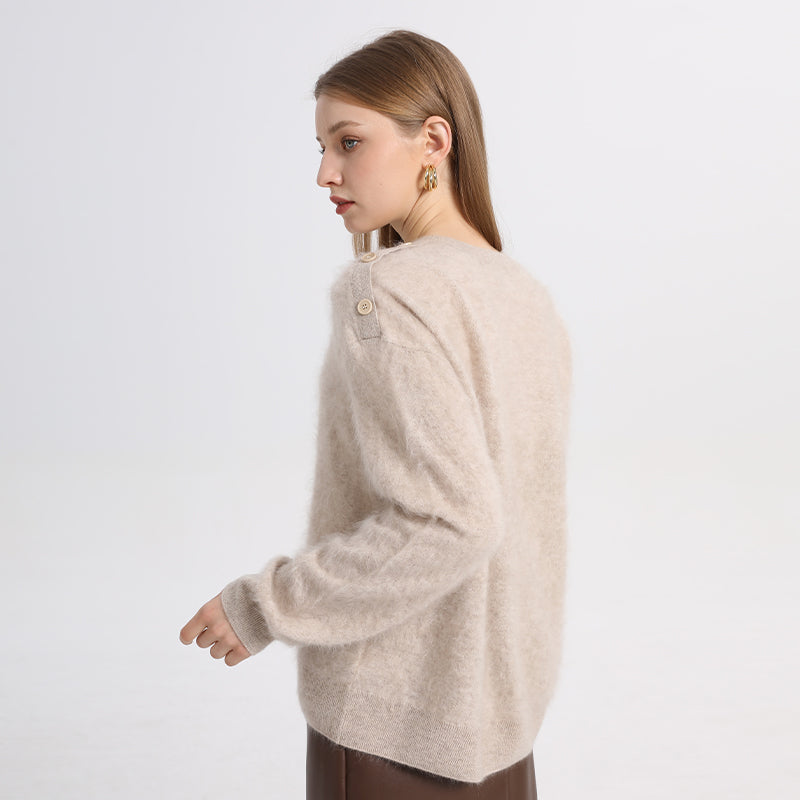 100% cashmere sweater pullover round neck base sweater