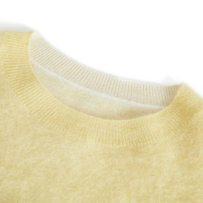 100% cashmere sweater brushed round neck pullover