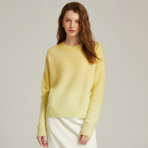 100% cashmere sweater brushed round neck pullover