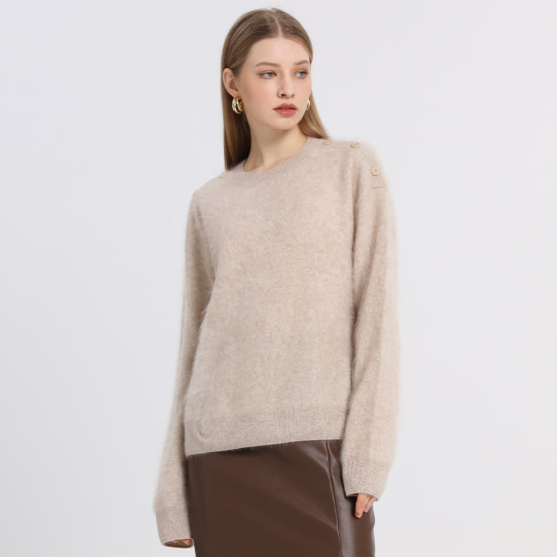 100% cashmere sweater pullover round neck base sweater