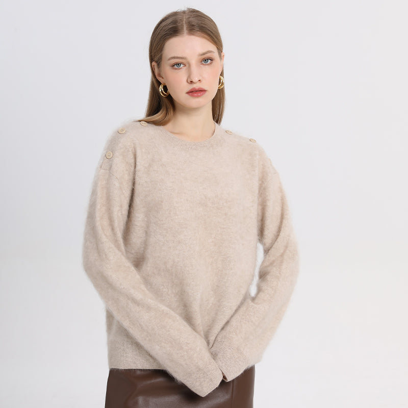 100% cashmere sweater pullover round neck base sweater