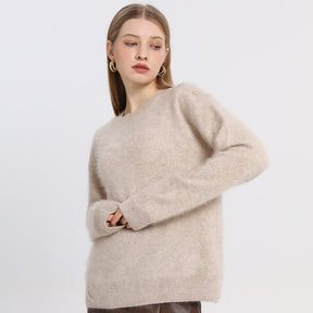 100% cashmere sweater pullover round neck base sweater