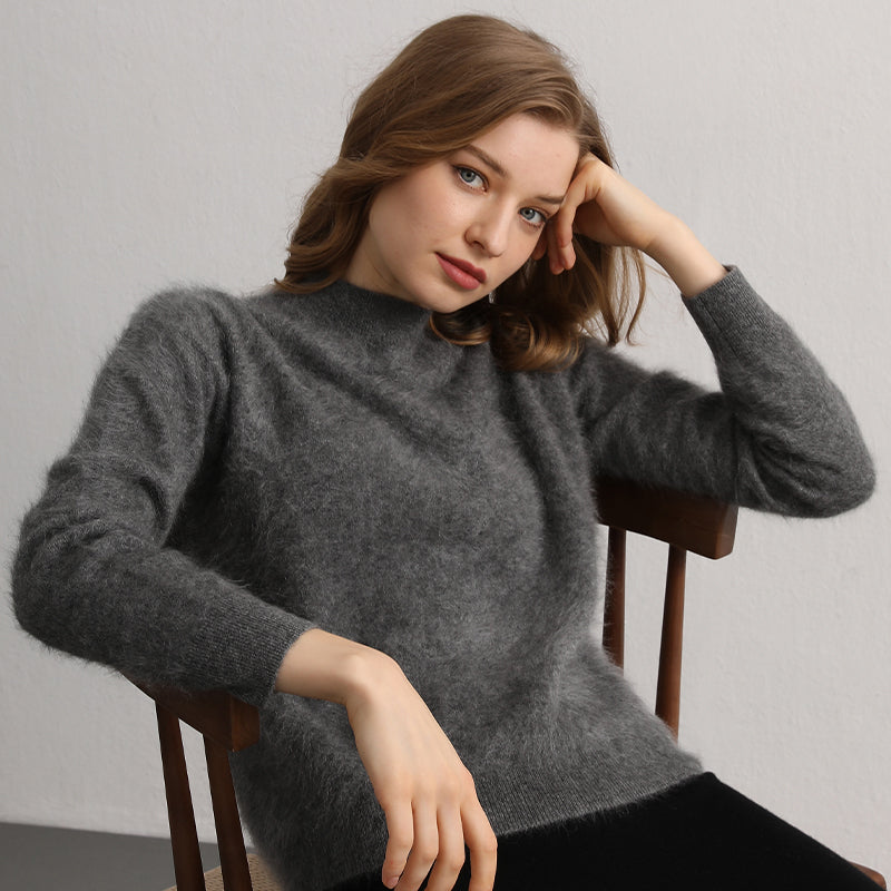 100% cashmere round neck pullover sweater