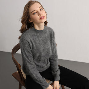 100% cashmere round neck pullover sweater