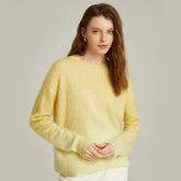 100% cashmere sweater brushed round neck pullover