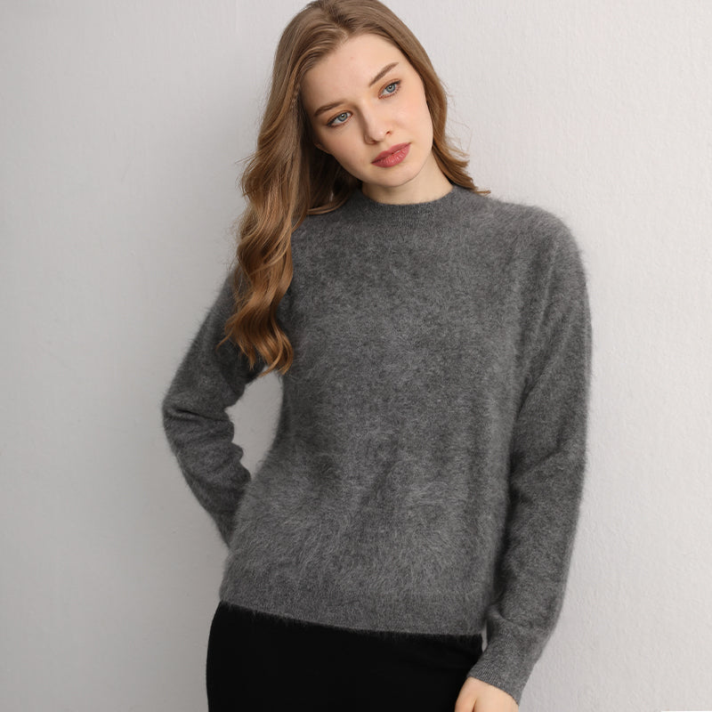 100% cashmere round neck pullover sweater