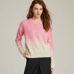 100% cashmere sweater brushed round neck pullover