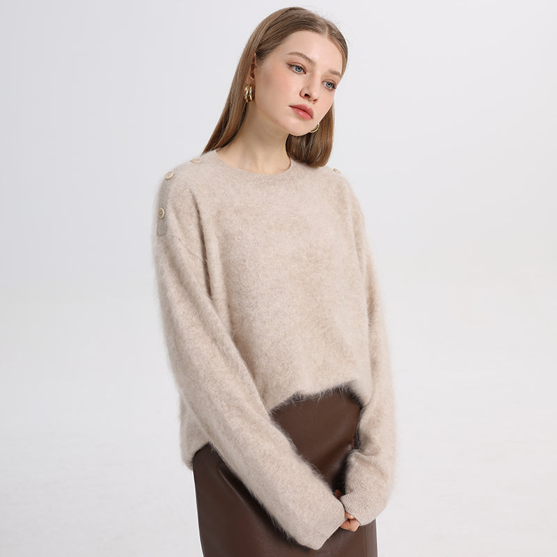 100% cashmere sweater pullover round neck base sweater