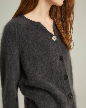 Brushed Cashmere Short Cardigan Sweater