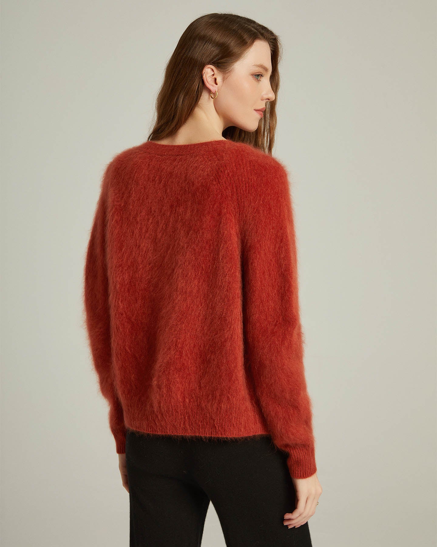 Brushed Cashmere Short Cardigan Sweater