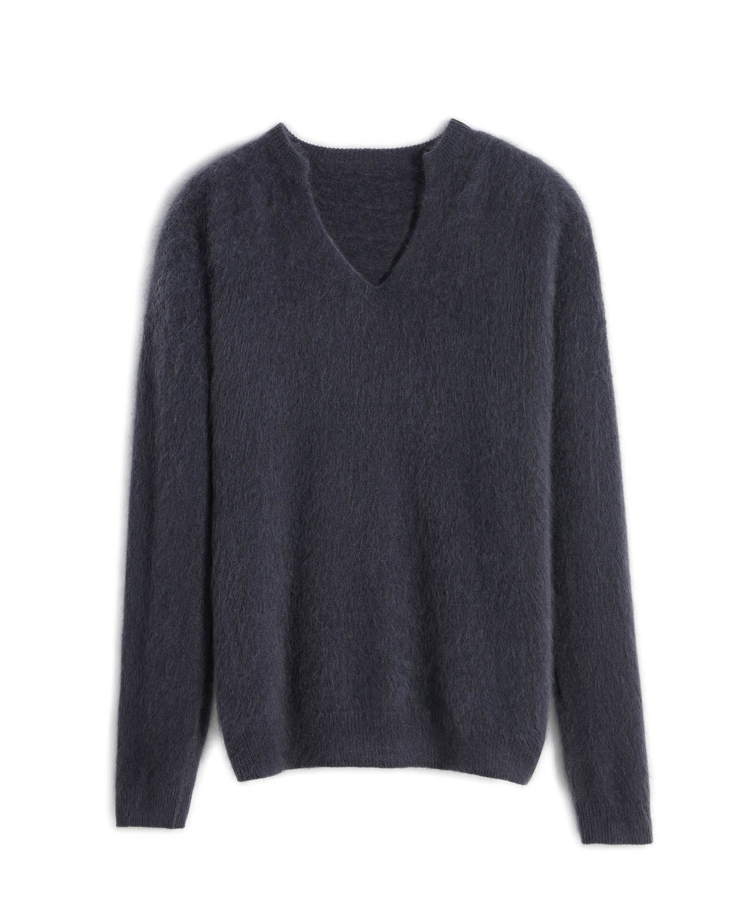 Brushed Cashmere V-neck Pullover Sweater