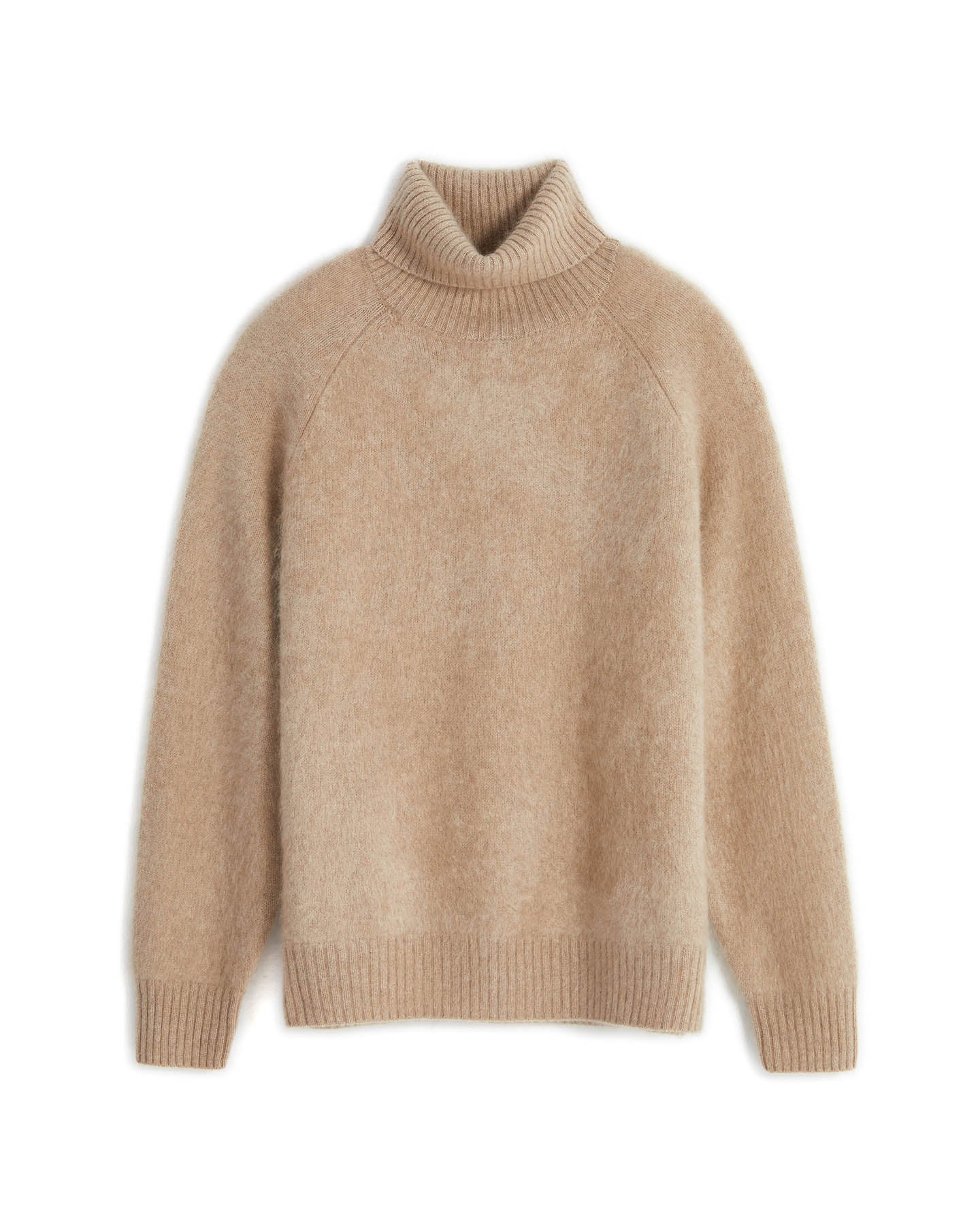 Bushed Cashmere Turtleneck Pullover Sweater