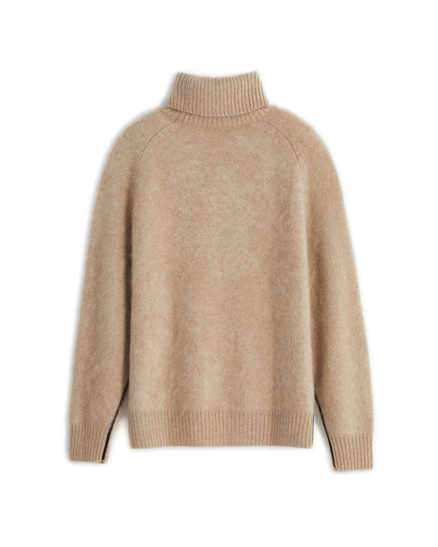 Bushed Cashmere Turtleneck Pullover Sweater