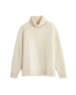 Bushed Cashmere Turtleneck Pullover Sweater