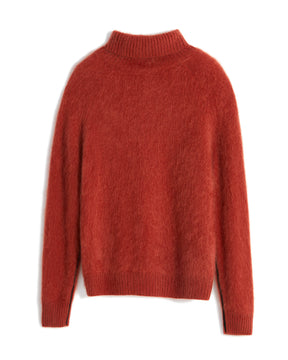 Bushed Cashmere Turtleneck Pullover Sweater