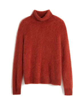 Bushed Cashmere Turtleneck Pullover Sweater