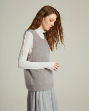 Bushed Cashmere Vest Sweater