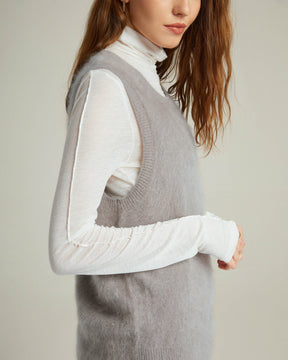 Bushed Cashmere Vest Sweater