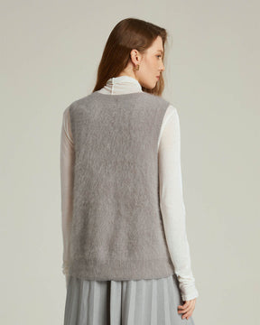 Bushed Cashmere Vest Sweater