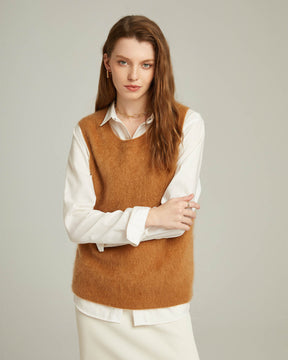 Bushed Cashmere Vest Sweater