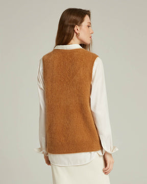 Bushed Cashmere Vest Sweater