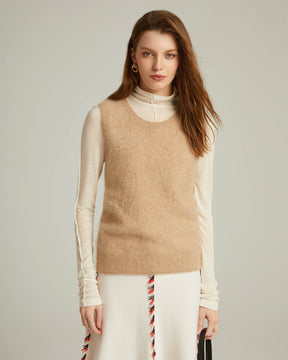 Bushed Cashmere Vest Sweater