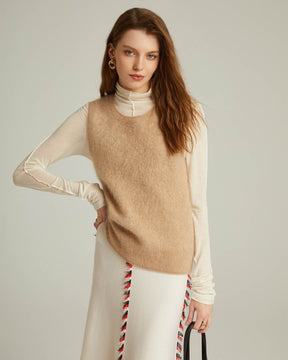 Bushed Cashmere Vest Sweater