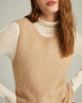 Bushed Cashmere Vest Sweater