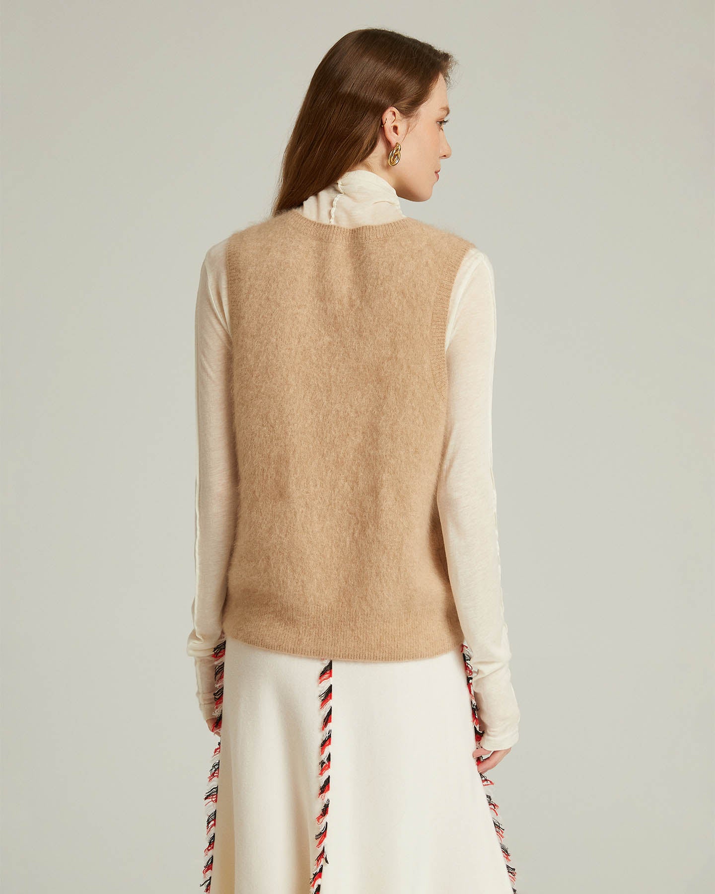 Bushed Cashmere Vest Sweater