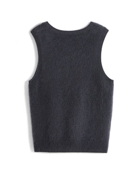 Bushed Cashmere Vest Sweater