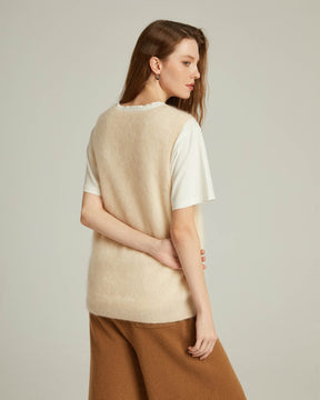 Bushed Cashmere Vest Sweater