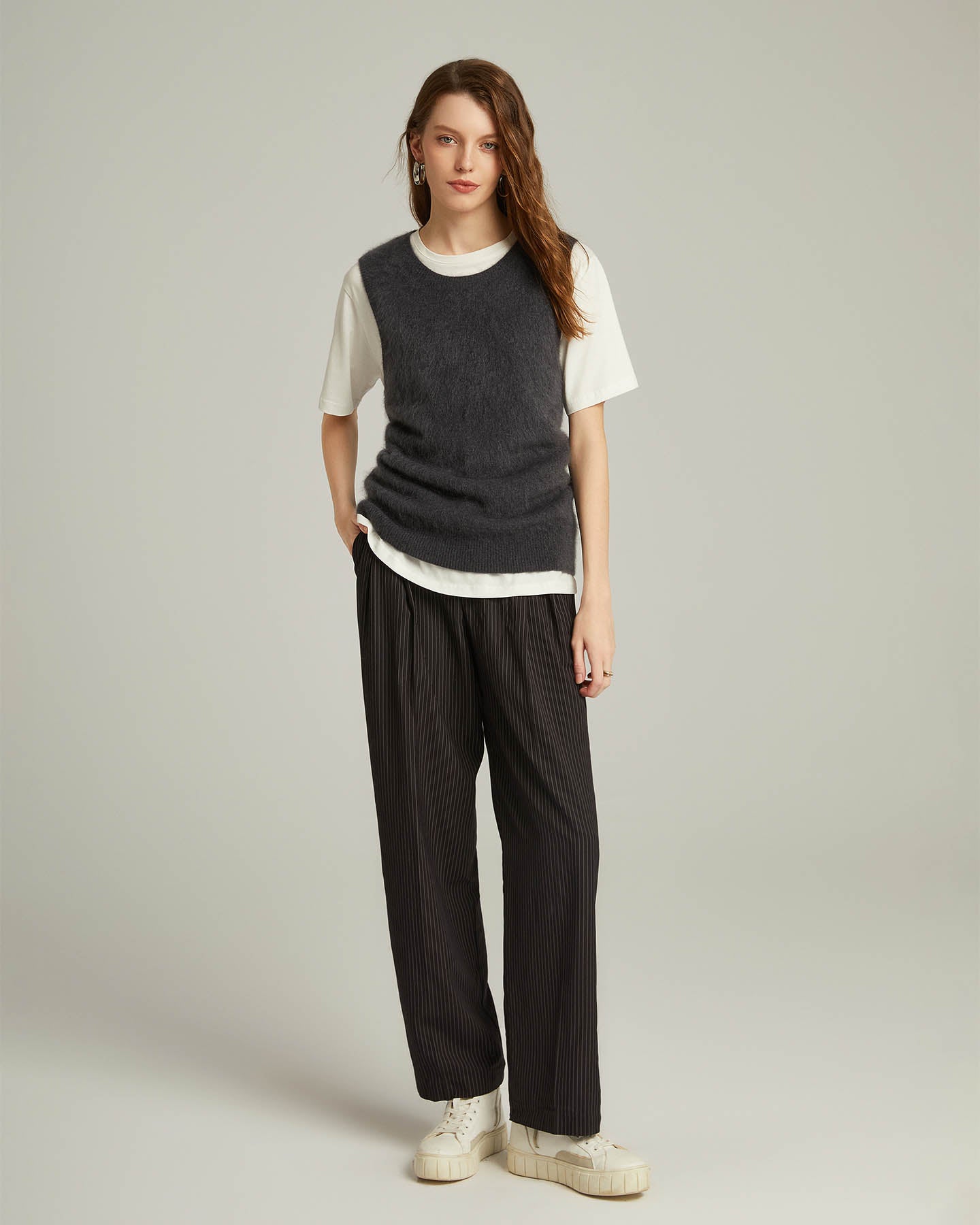 Bushed Cashmere Vest Sweater