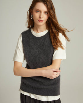 Bushed Cashmere Vest Sweater