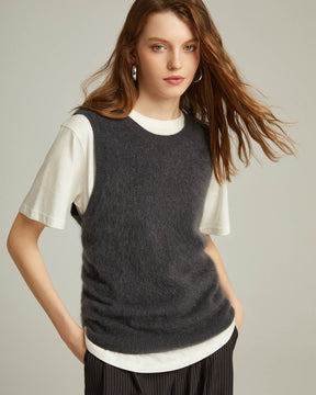 Bushed Cashmere Vest Sweater