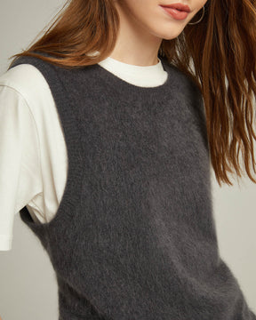 Bushed Cashmere Vest Sweater