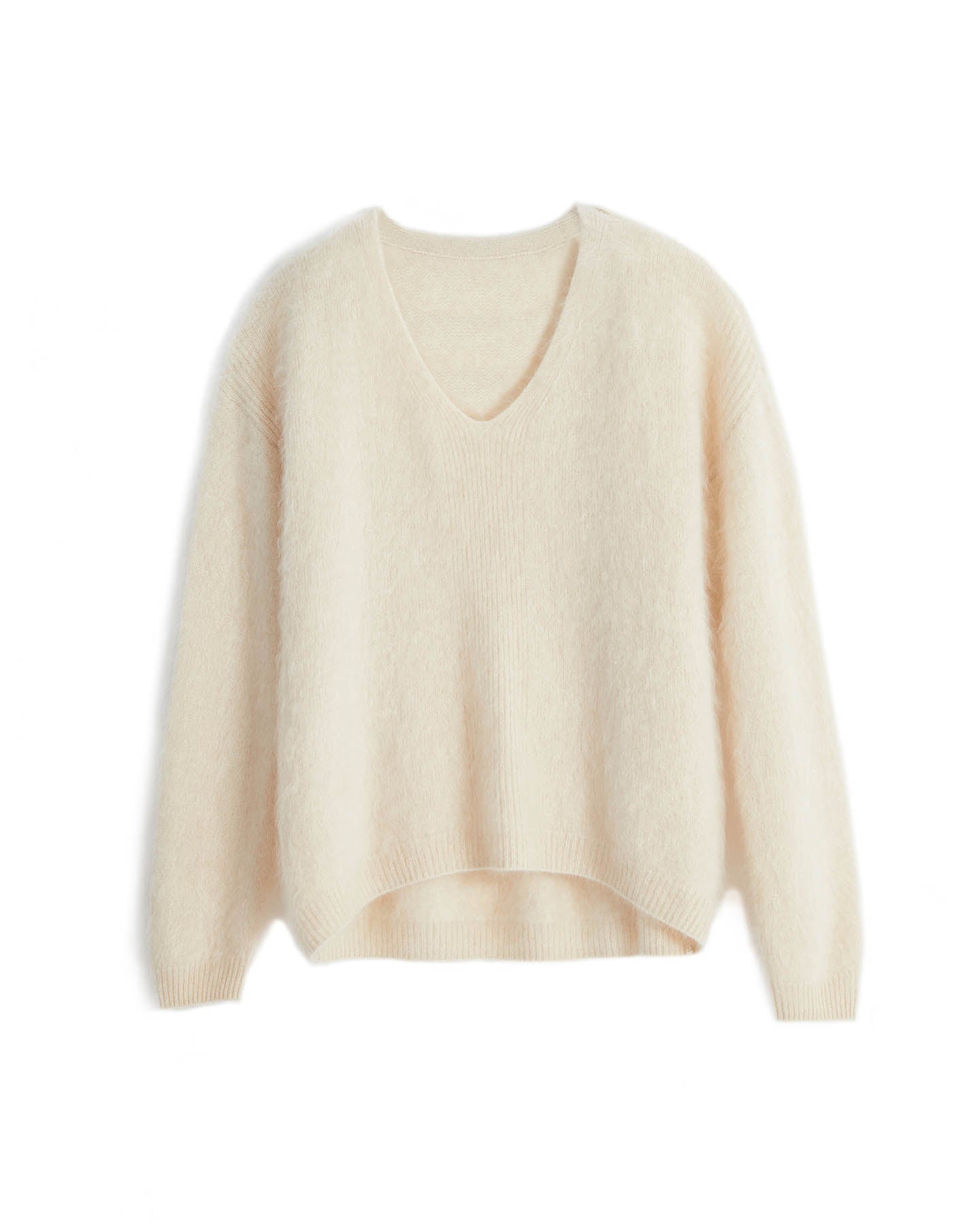 Thickened Brushed Cashmere V-neck Pullover Sweater