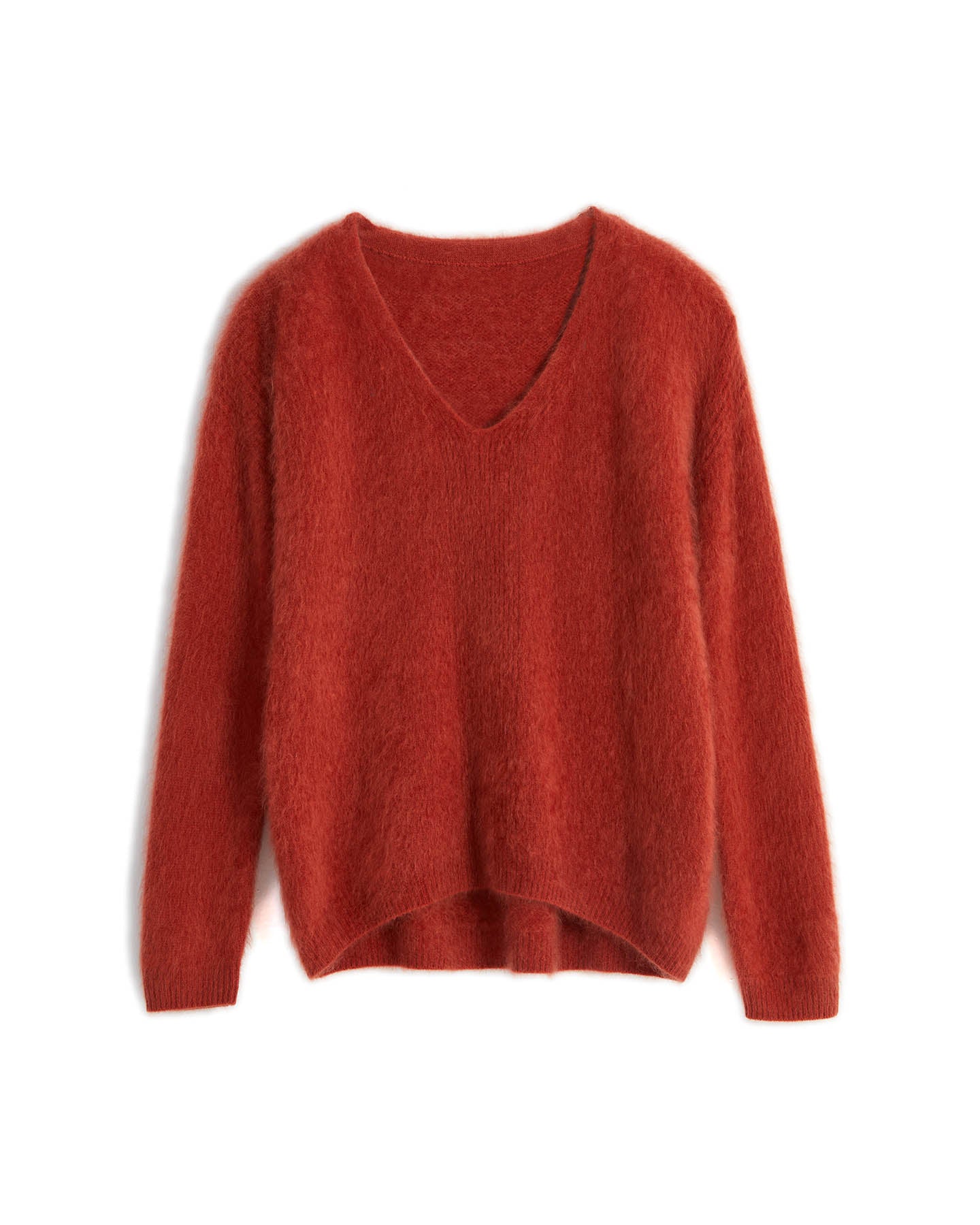 Thickened Brushed Cashmere V-neck Pullover Sweater