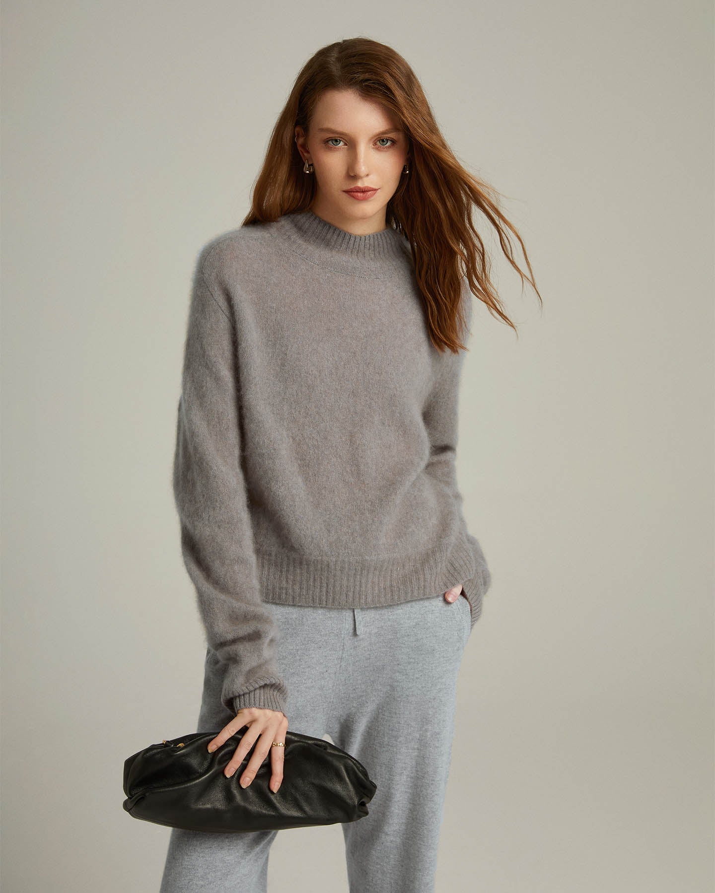 Semi-Turtleneck Pullover Sweater