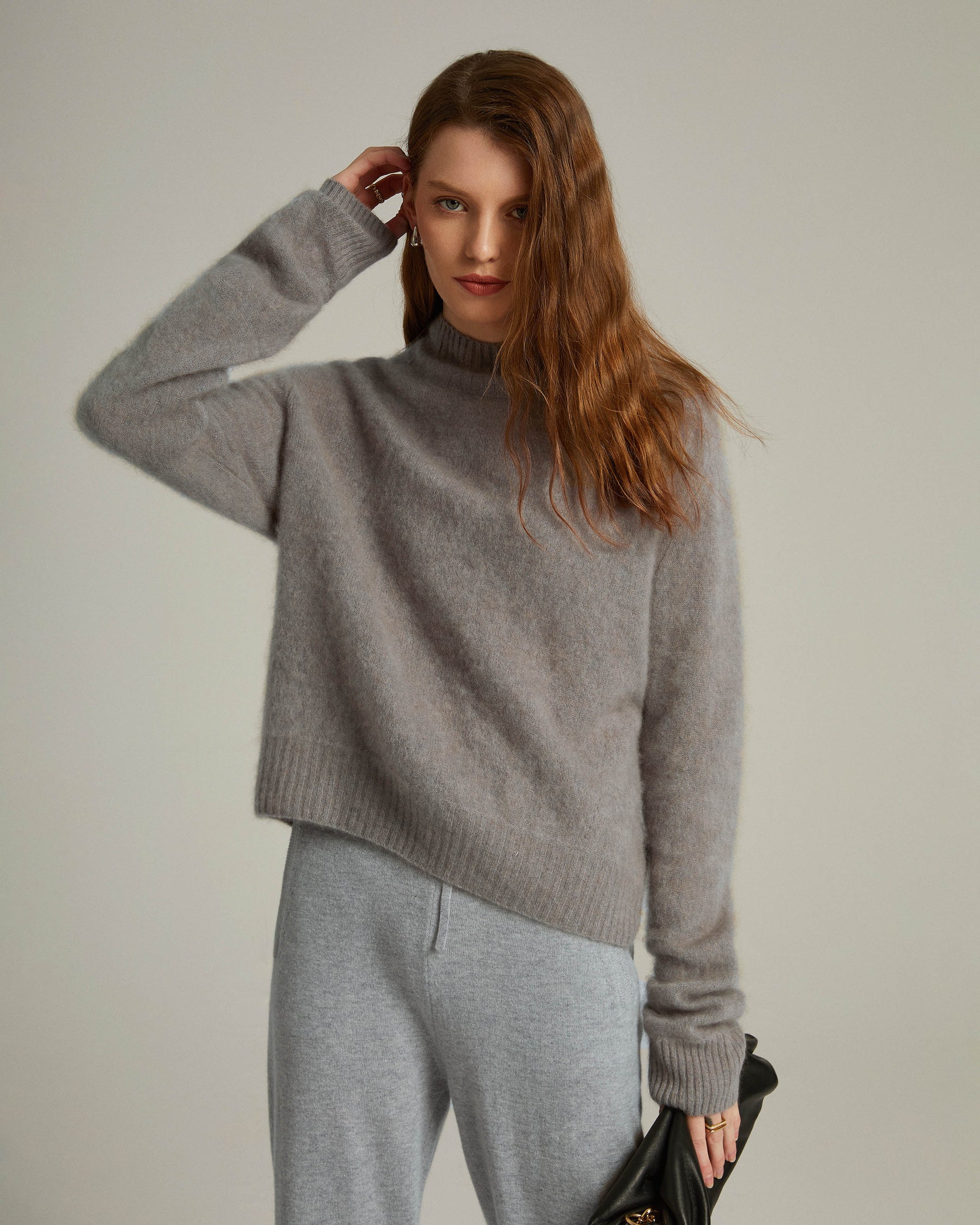 Semi-Turtleneck Pullover Sweater