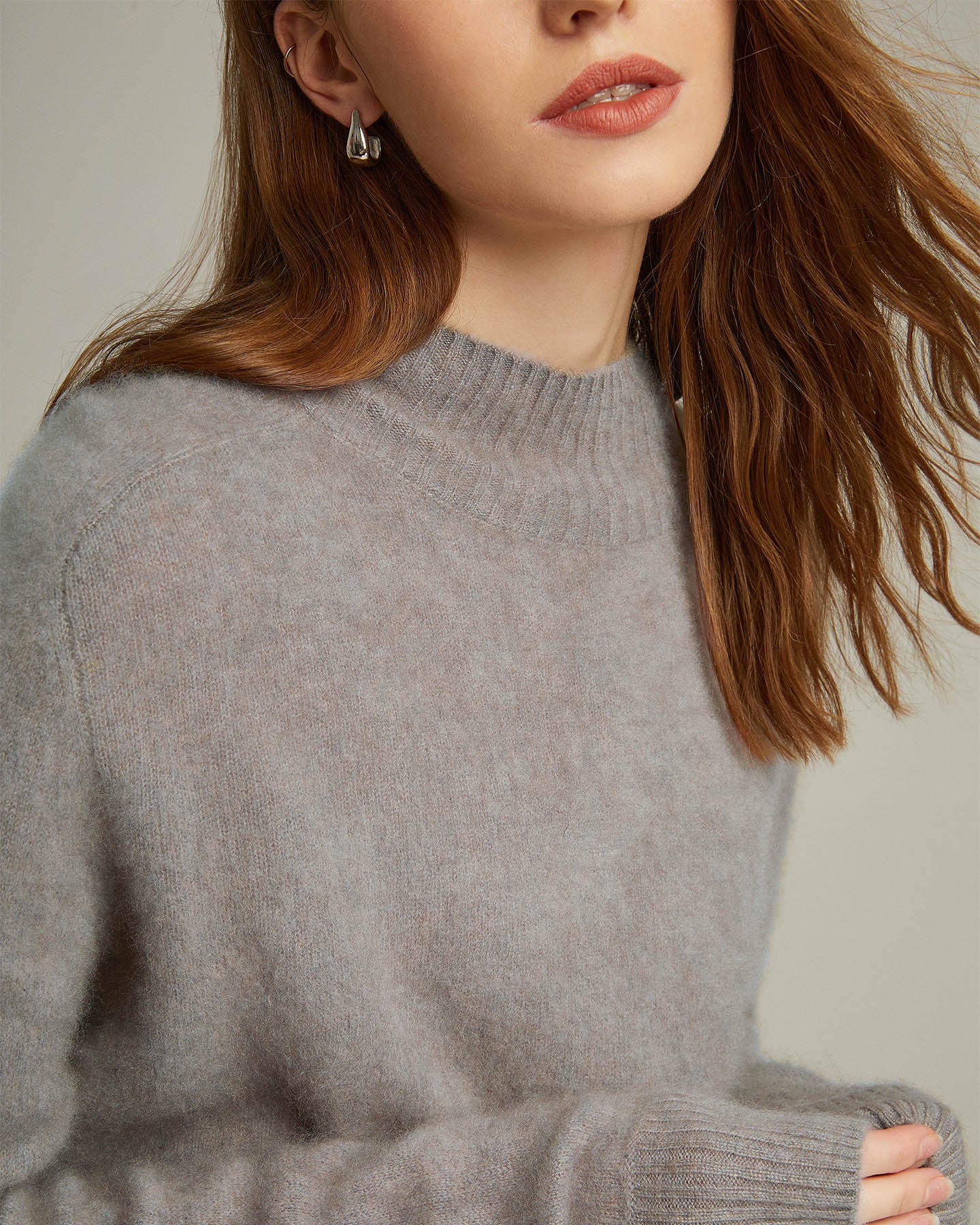 Semi-Turtleneck Pullover Sweater