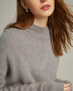 Semi-Turtleneck Pullover Sweater