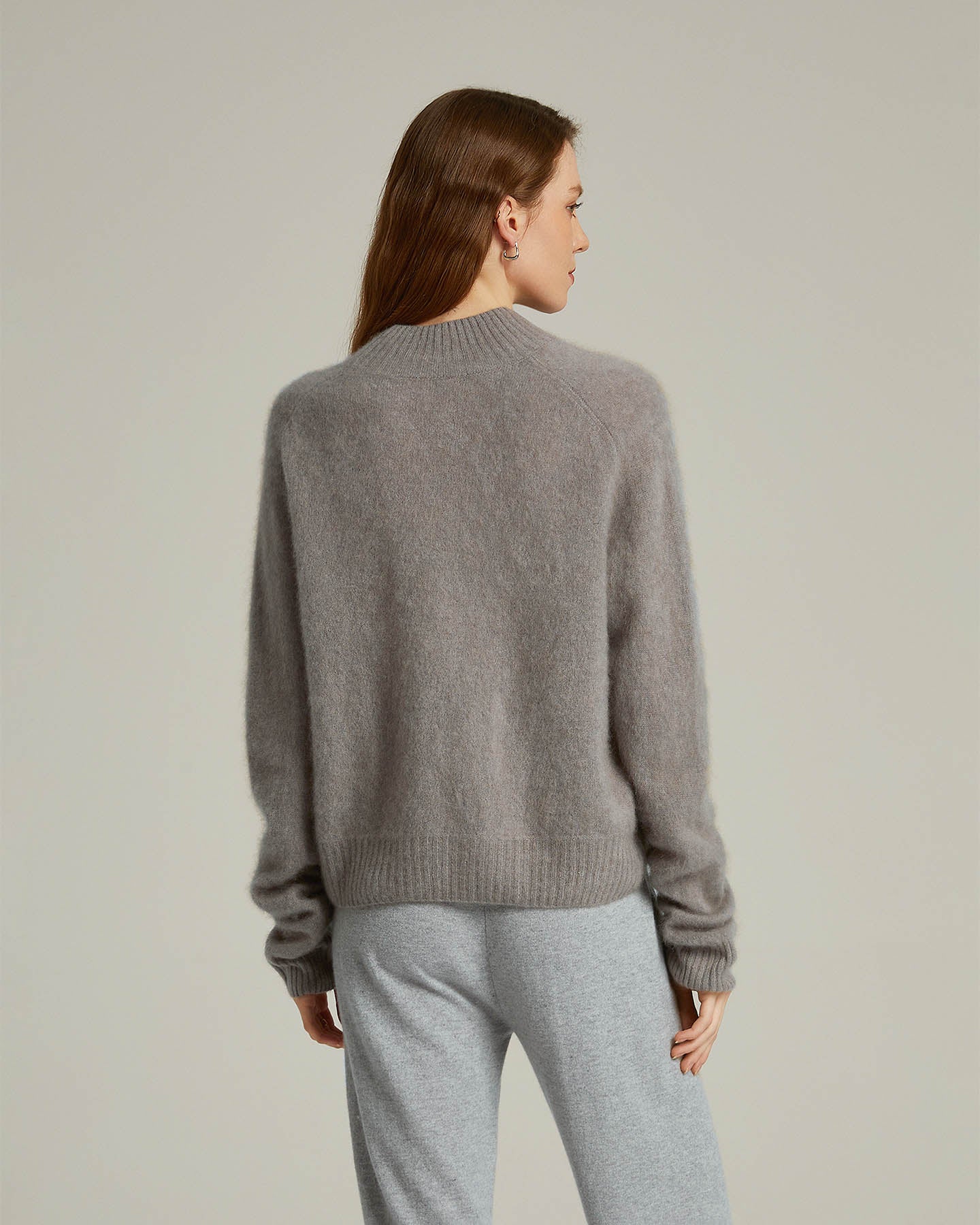 Semi-Turtleneck Pullover Sweater