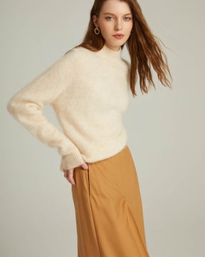 Semi-Turtleneck Pullover Sweater