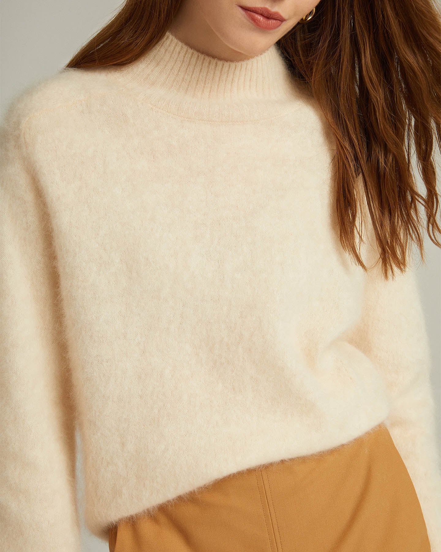 Semi-Turtleneck Pullover Sweater