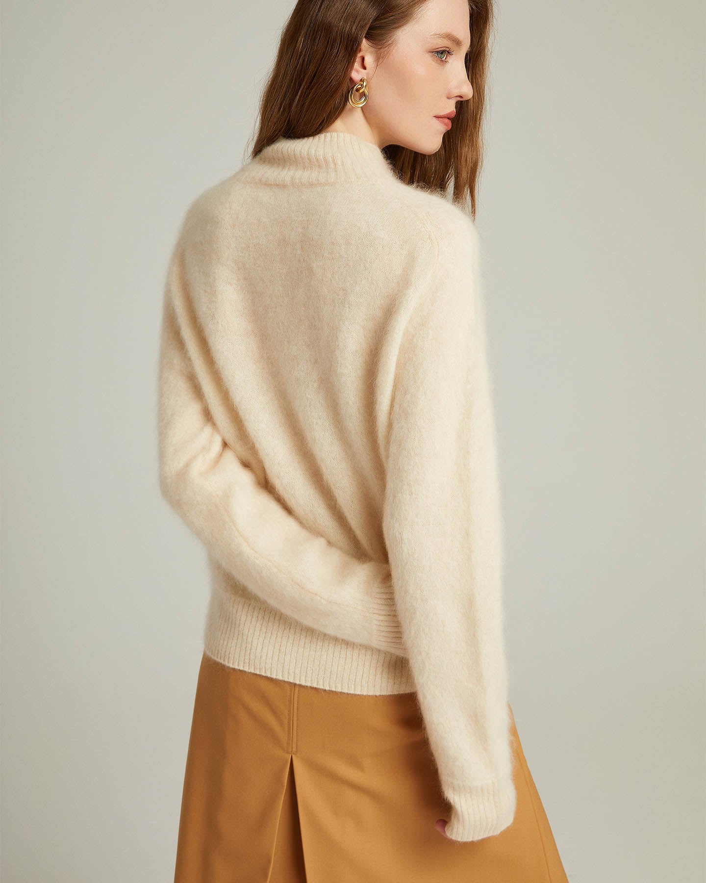 Semi-Turtleneck Pullover Sweater