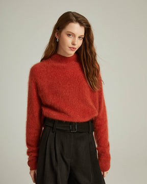 Semi-Turtleneck Pullover Sweater