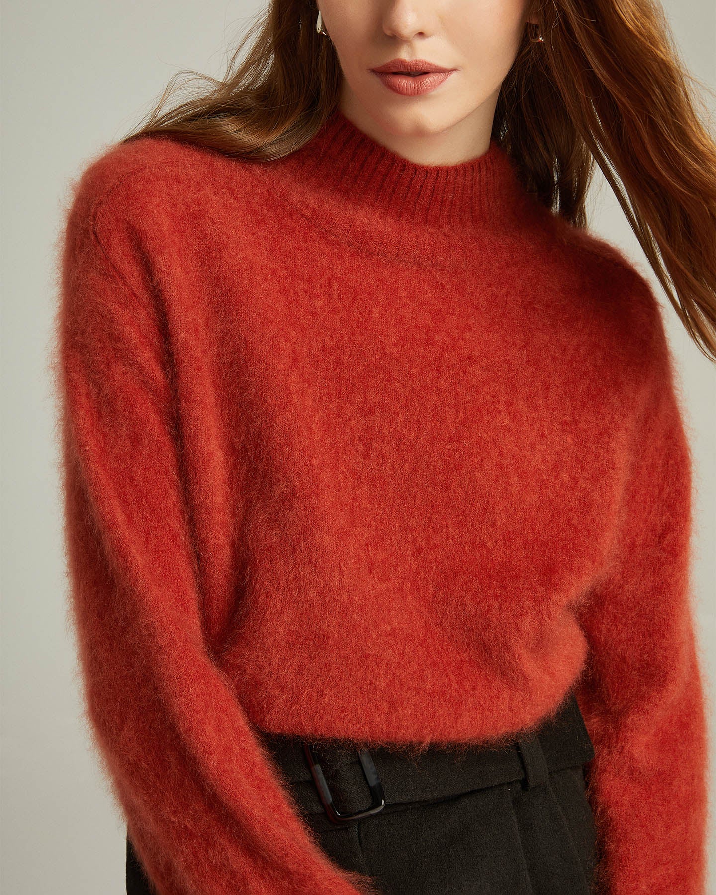 Semi-Turtleneck Pullover Sweater