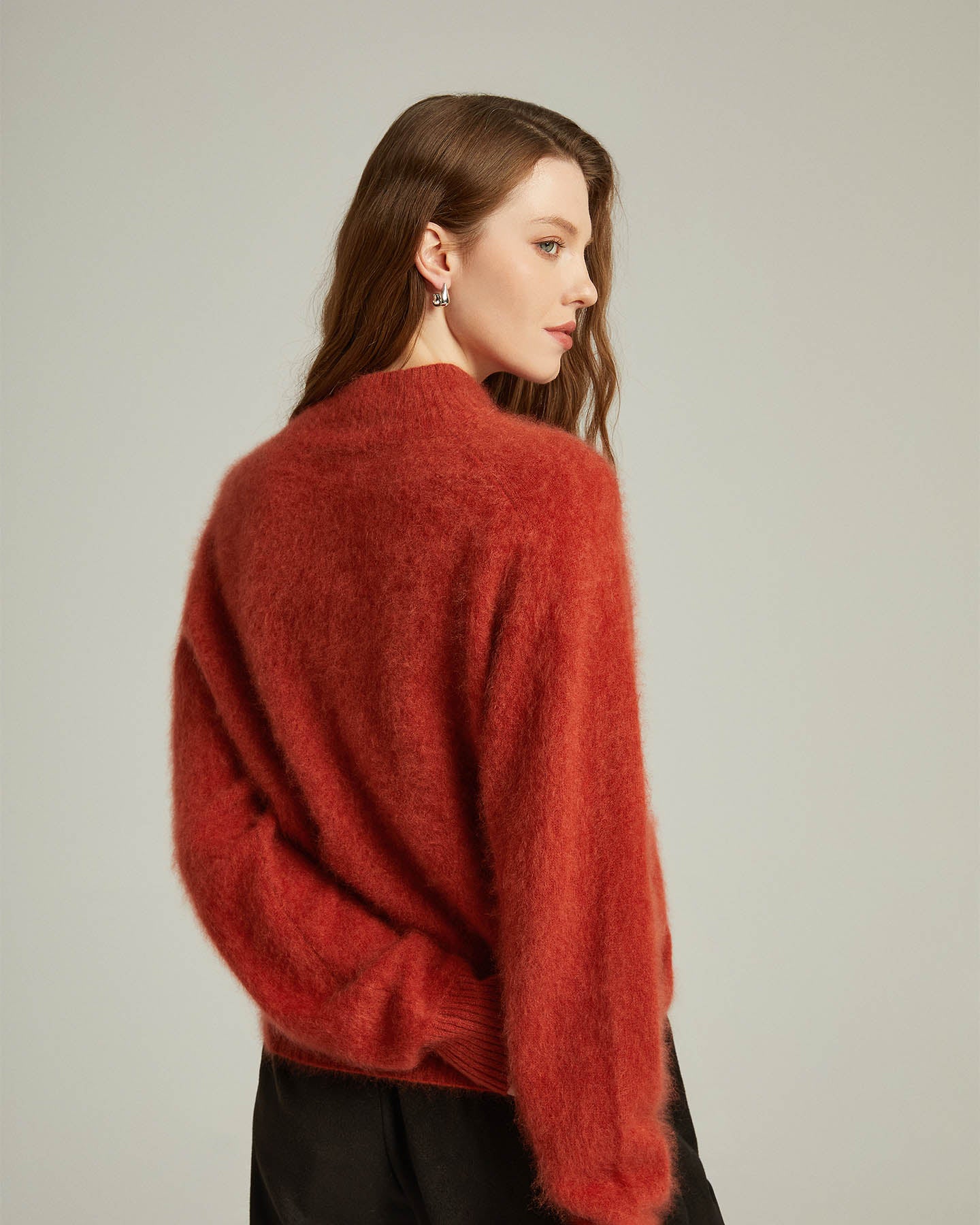 Semi-Turtleneck Pullover Sweater